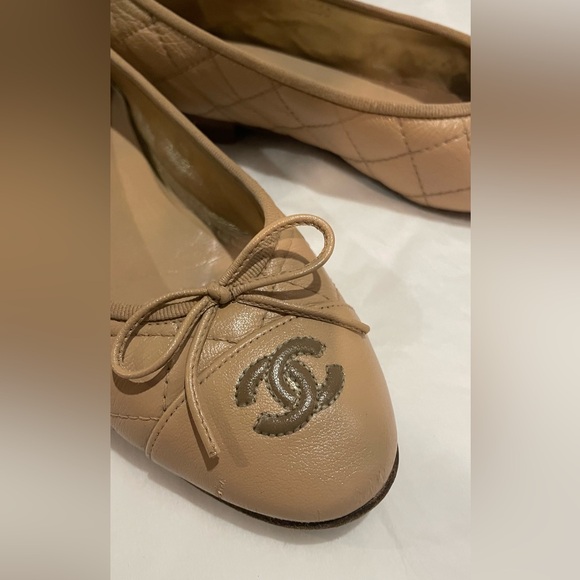 Authentic size 36 chanel cambon quilted leather ballet flats s - Picture 2 of 10